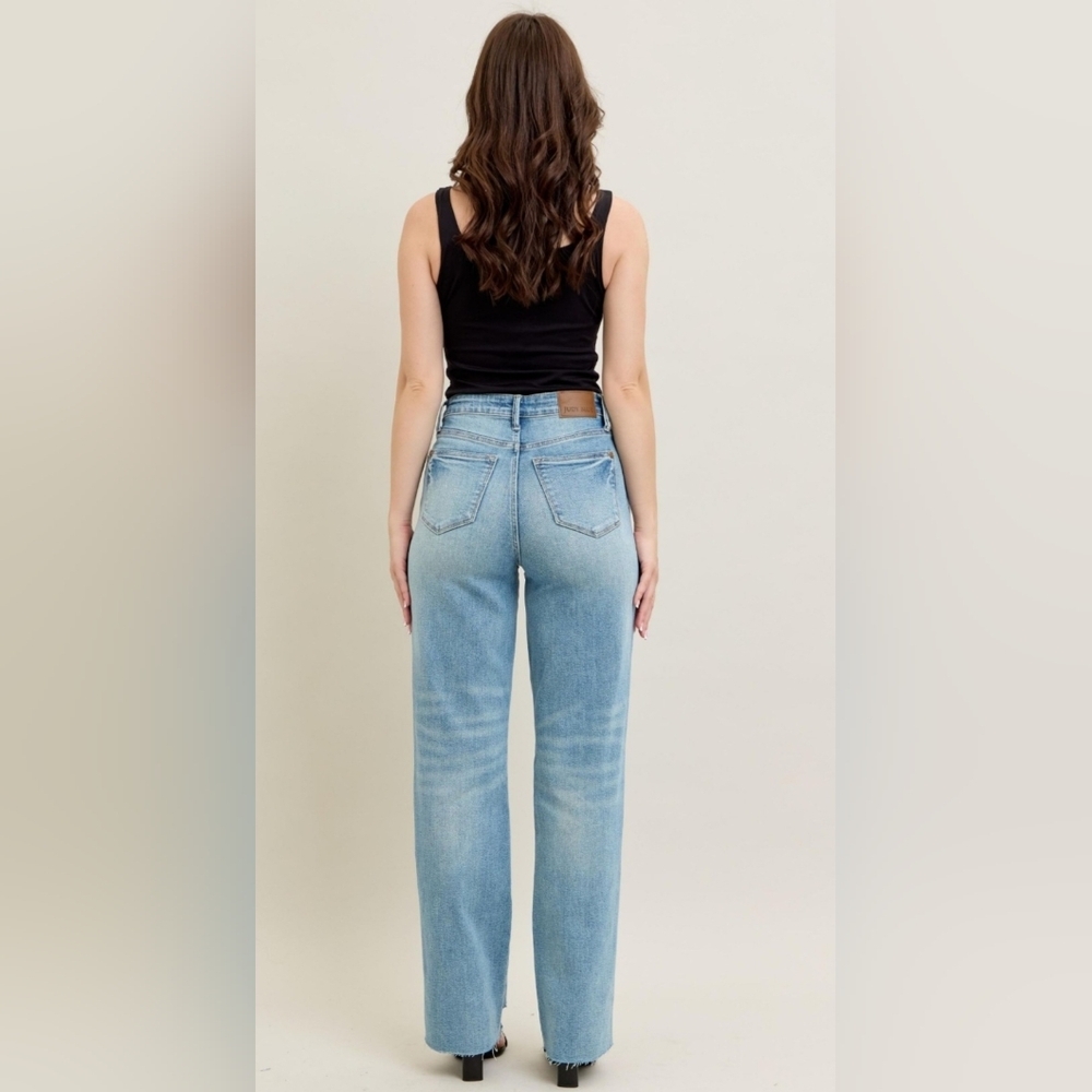 Judy Blue HR Rigid Magic 90's Straight Fit Jeans Star Americana Various Retail - Picture 11 of 16